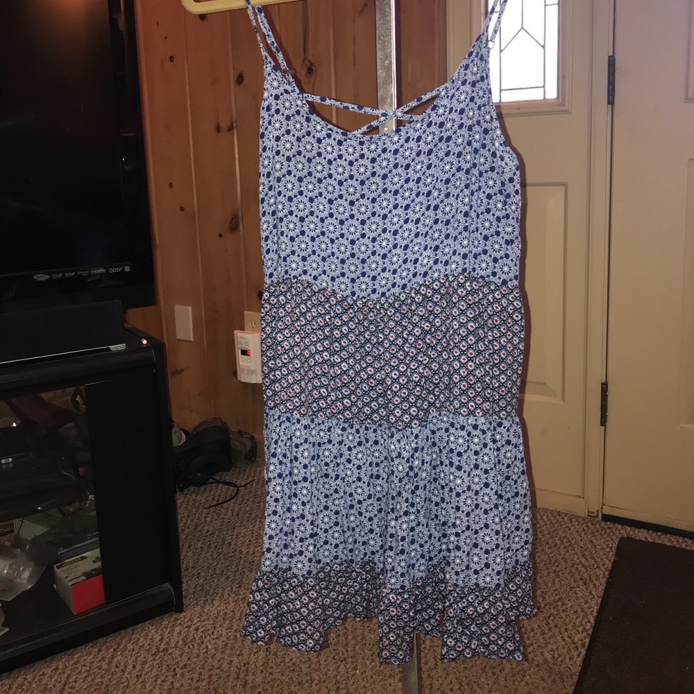 💙 bohemian blue tiered dress